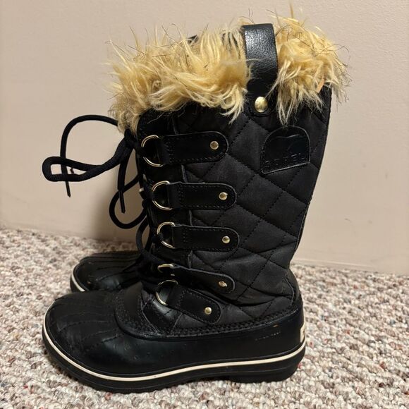 Sorel Tofino II Waterproof Quilted Snow Rain Tall in Black Snow - Size 6 - Picture 1 of 10